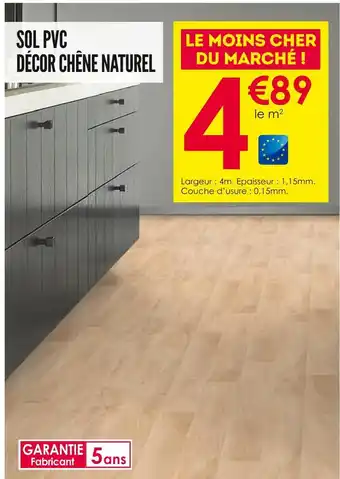 Décor Discount Sol pvc décor chêne naturel offre
