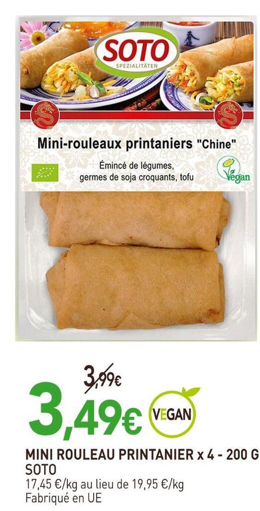 Promo Soto mini rouleau printanier x 4 chez naturéO