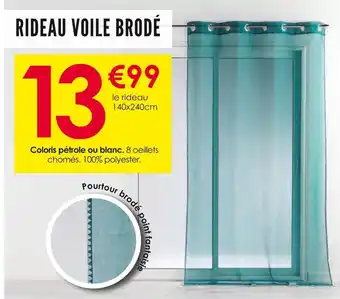 Décor Discount Rideau voile brodé offre