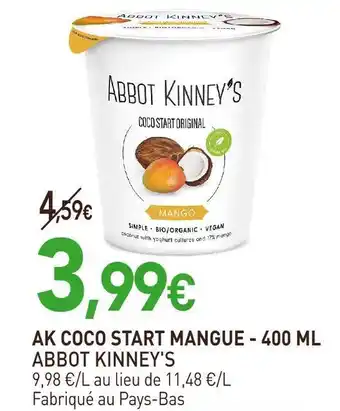 naturéO Abbot kinney's ak coco start mangue offre