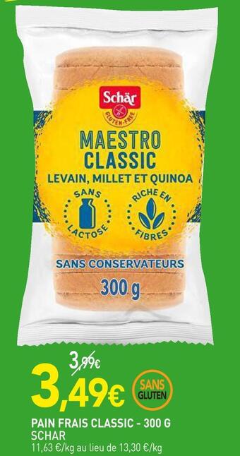 naturéO Schar pain frais classic offre