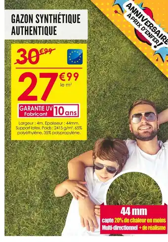 Décor Discount Gazon synthétique authentique offre
