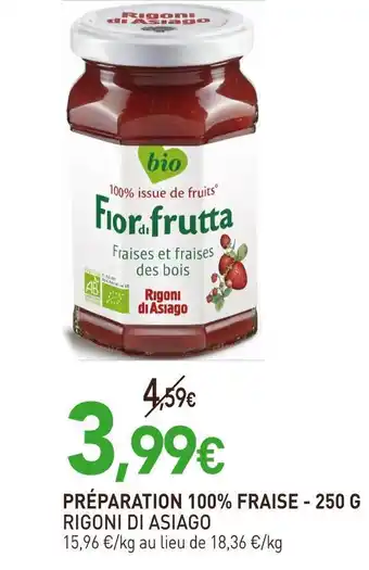 naturéO Rigoni di asiago préparation 100% fraise offre
