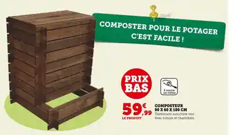 Hyper U Composteur 80 x 60 x 100 cm offre