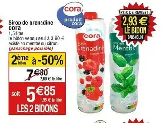 Sirop de grenadine cora 1,5 litre