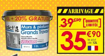 Décor Discount Peinture murs et plafonds addict blanc velours 12l offre