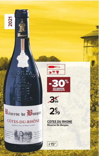 Carrefour Market Cotes du rhone réserve de bonpas offre