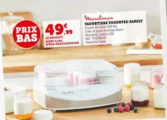 Super U Moulinex yaourtiere yogurteo family offre