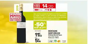 Carrefour Market Château barrail tapon montagne saint emilion offre