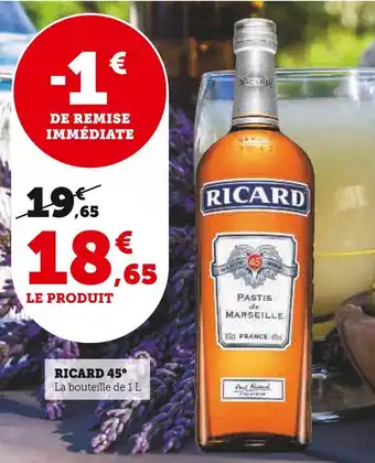 U Express Ricard ricard 45° offre