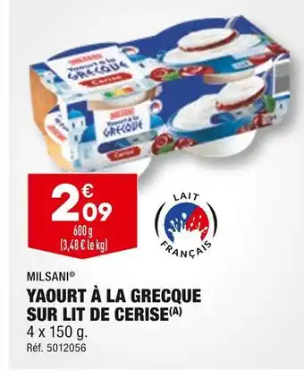 ALDI Milsani yaourt à la grecque sur lit de cerise offre