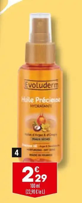 ALDI Evoluderm huile précieuse hydratante offre