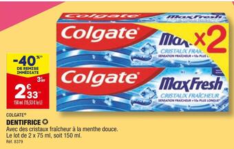 ALDI Colgate dentifrice offre