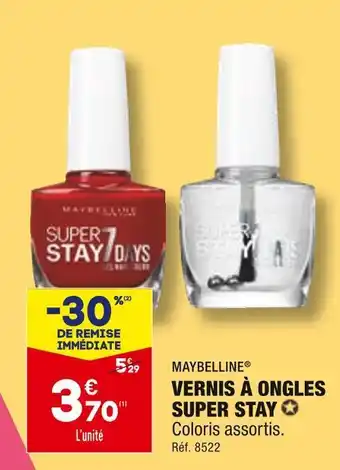 ALDI Maybelline vernis à ongles super stay offre
