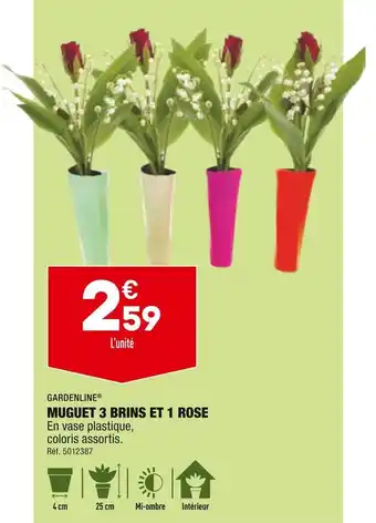 ALDI Gardenline muguet 3 brins et 1 rose offre
