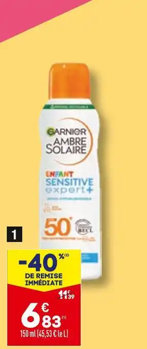 ALDI Garnier brume solaire enfant offre