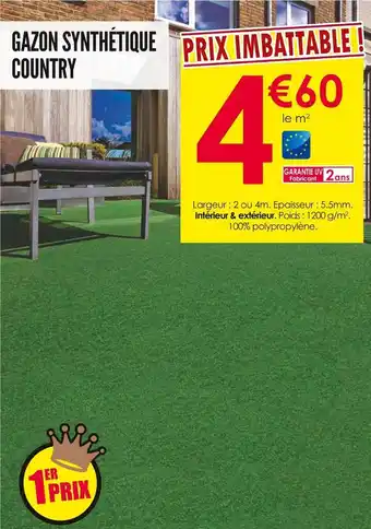Décor Discount Gazon synthétique country offre