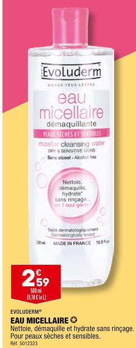 ALDI Evoluderm eau micellaire offre