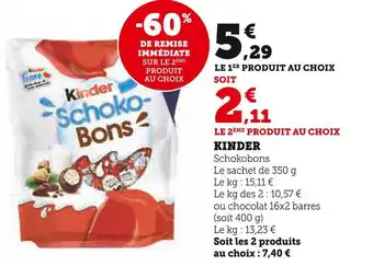 U Express Kinder kinder offre