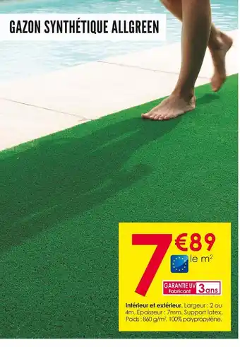 Décor Discount Gazon synthétique allgreen offre
