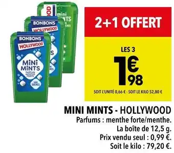 Supeco Hollywood mini mints offre