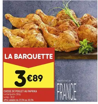 Leader Price Cuisse de poulet au paprika offre