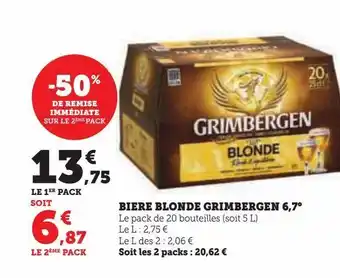Hyper U Bière blonde grimbergen 6.7ª offre