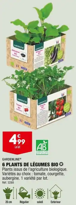 ALDI Gardenline 6 plants de légumes bio offre