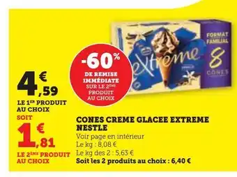Hyper U Cones creme glacee extreme nestle offre