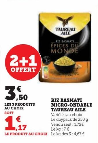 Hyper U Riz basmati micro-ondable taureau ailé offre