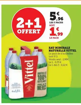 Hyper U Eau minerale naturelle vittel offre