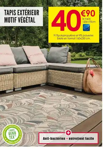 Décor Discount Tapis extérieur motif végétal offre