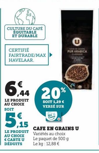 Hyper U Café en grains u offre