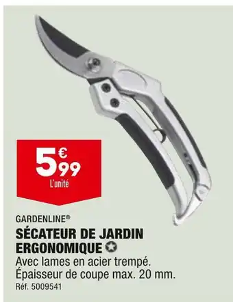 ALDI Gardenline sécateur de jardin ergonomique offre