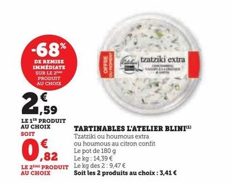 Hyper U Tartinables l`atelier blini offre