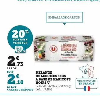 Hyper U Melange de legumes secs a base de haricots noirs u offre