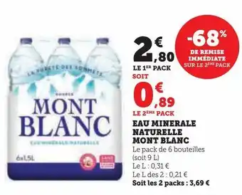 Hyper U Eau minerale naturelle mont blanc offre