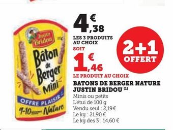 Batons de berger nature justin bridou