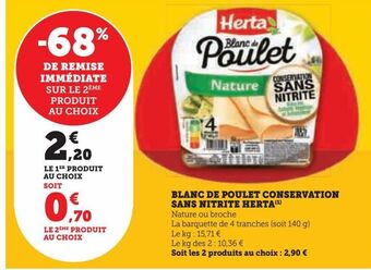 Hyper U Blanc de poulet conservation sans nitrite herta offre