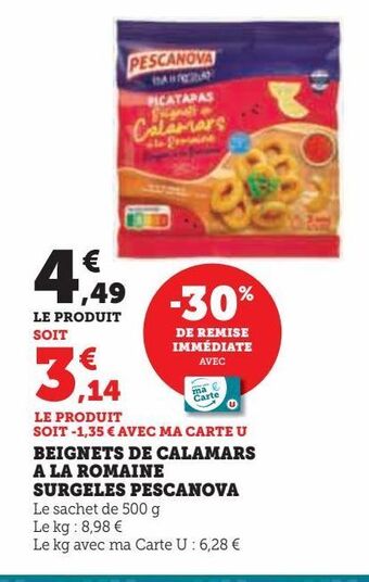Hyper U Beignets de calamars a la romaine surgeles pescanova offre