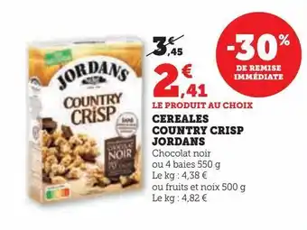Hyper U Céréales country crisp jordans offre