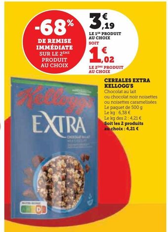 Hyper U Céréales extra kellogg's offre