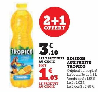 Hyper U Boisson aux fruits tropico offre