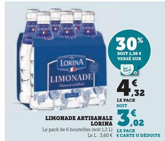 Hyper U Limonade artisanale lorina offre