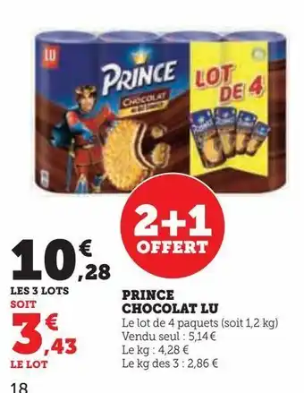 Hyper U Prince chocolat lu offre