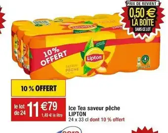 Cora x Carrefour Ice Tea saveur pêche 1,49 € le litre LIPTON offre