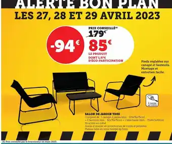Hyper U Salon de jardin ydes offre
