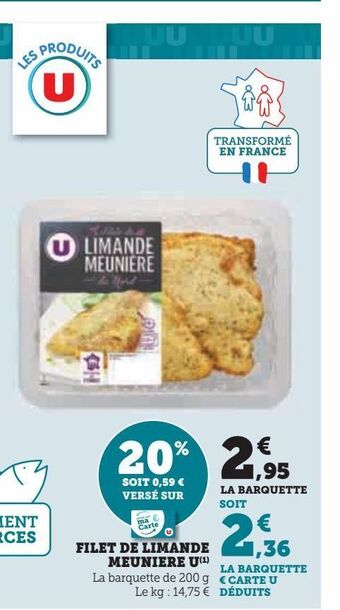 Hyper U Filet de limande meuniere u offre