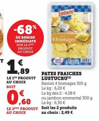 Hyper U Pâtes fraîches lustucru offre