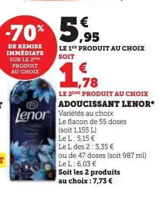 Hyper U Adoucissant lenor offre